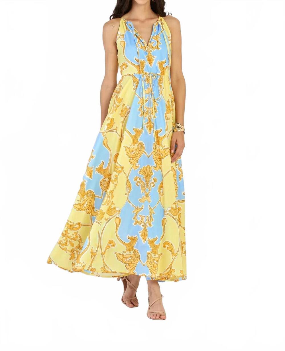 NEW BEYOND BY VERA marina midi dress in sirens sky